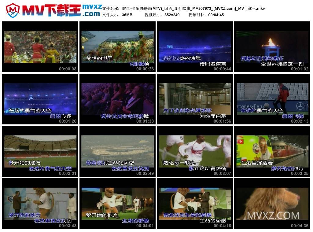 群星-生命的骄傲(MTV)_国语_流行歌曲_MA307973